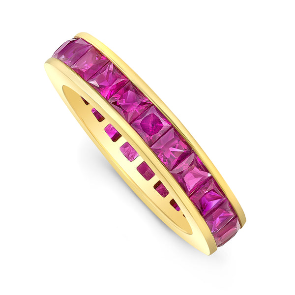 Square Pink Ruby Eternity Ring