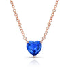 Blue Ceylon Sapphire Heart Pendant-white gold