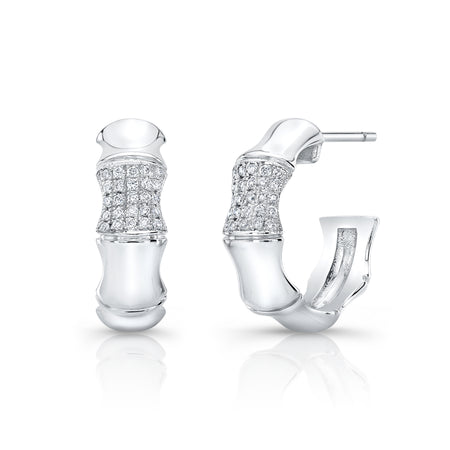White gold clearance bamboo earrings