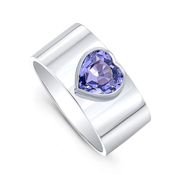 Purple Sapphire Heart Forever Ring