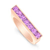 Square Pink Sapphire Skinni Ring