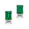 Emerald and Diamond Baguette Studs