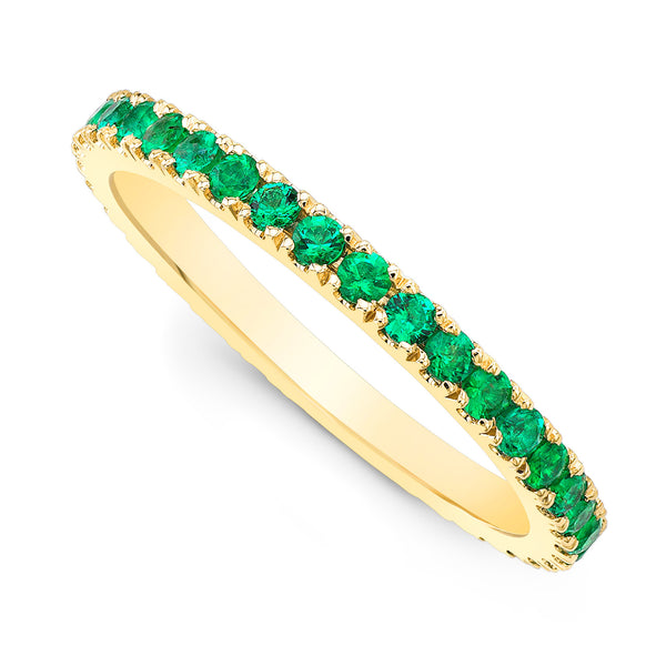 Pave Emerald Eternity Band