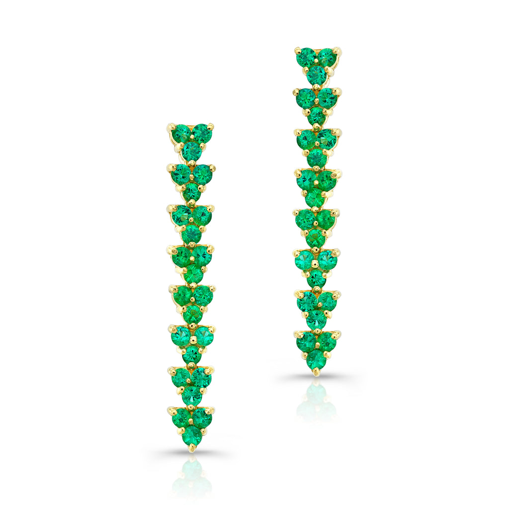 Emerald Trilogy Drop Earrings