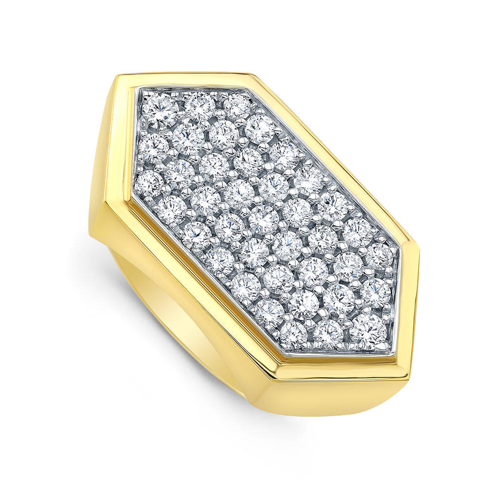 Hexagon Cocktail Ring with Diamonds