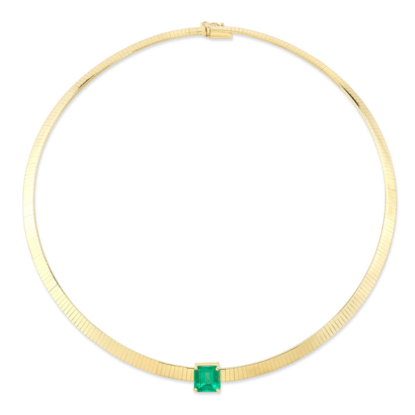 Emerald Omega Necklace