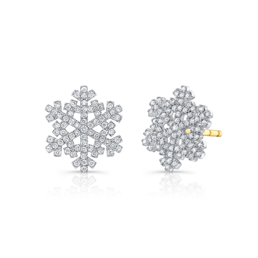 Gemstone Snowflake Silver-tone Stud Earrings | Claire's US