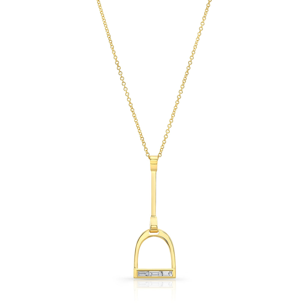 Petite Diamond Stirrup Necklace