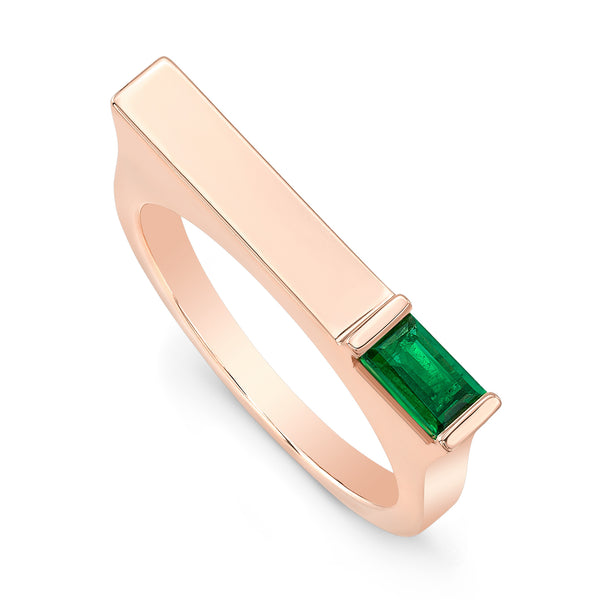 Emerald Matchstick Ring