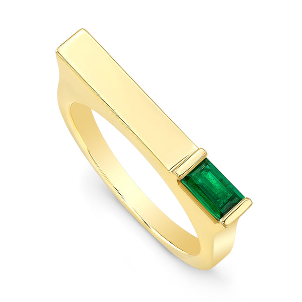 Emerald Matchstick Ring