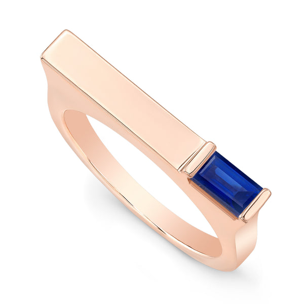 Sapphire Matchstick Ring