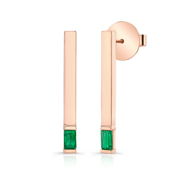 Emerald Matchstick Earrings