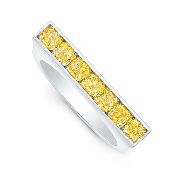 Square Yellow Diamond Skinni Ring