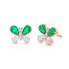 Emerald & Diamond Butterfly Earrings