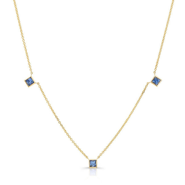 Square Sapphire by the Yard Necklace