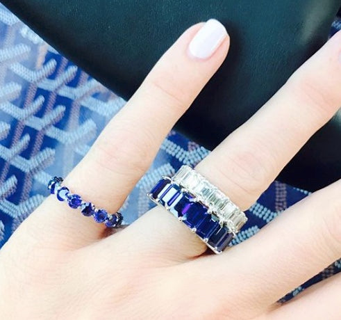 Emerald-Cut Blue Sapphire Eternity Band