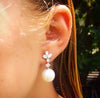Pearl and Diamond Pendant Earrings